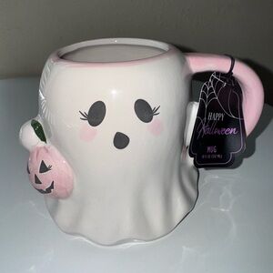 Pink and White Ghost Mug
